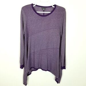 Chelsea & Theodore Women Plus Asymmetric Hem Pullover Sz 2X Wool Blend Purple‎
